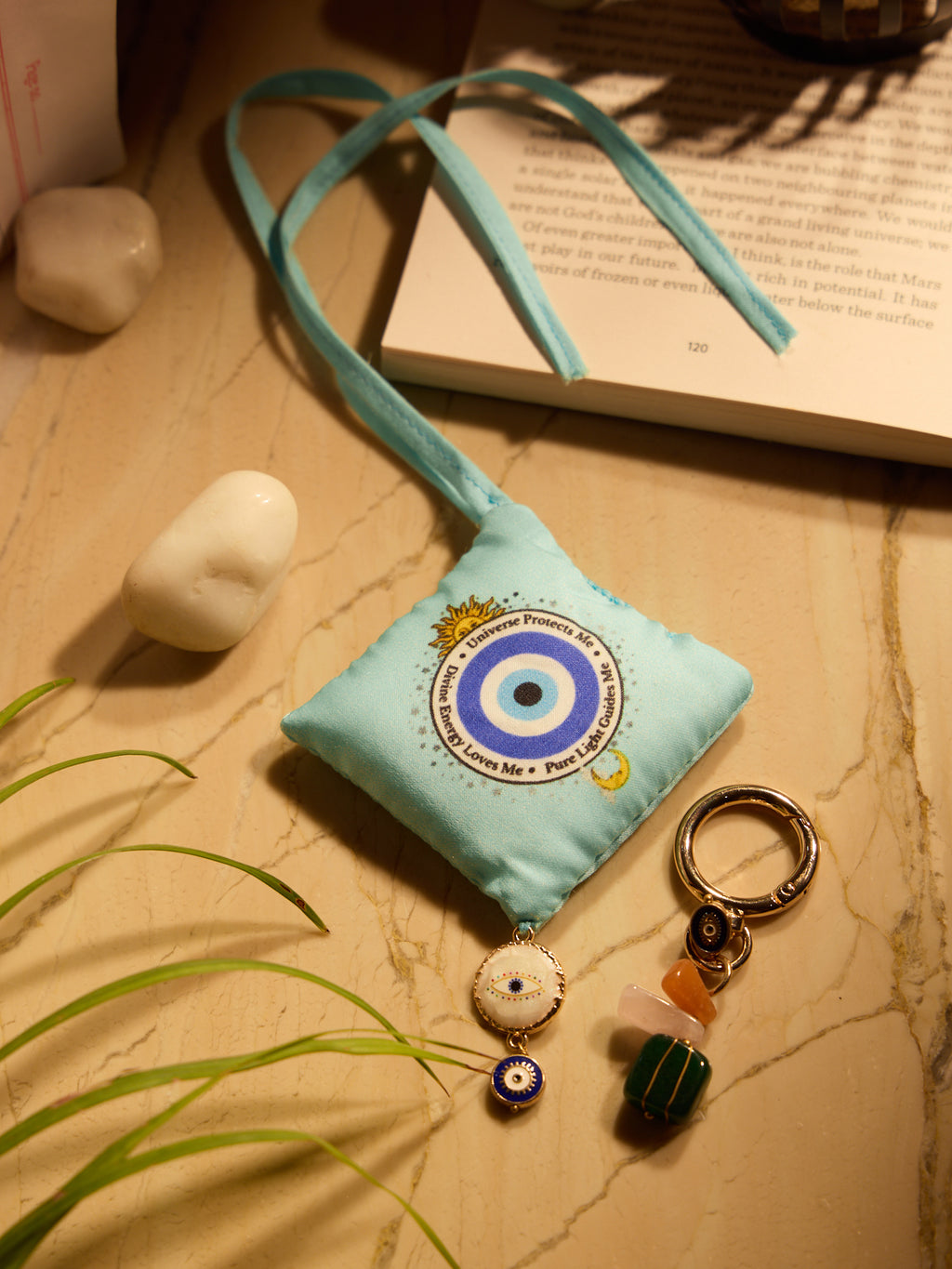 Sea Meets Sky - Camphor Fragrance Freshener & Gemstone Keyring