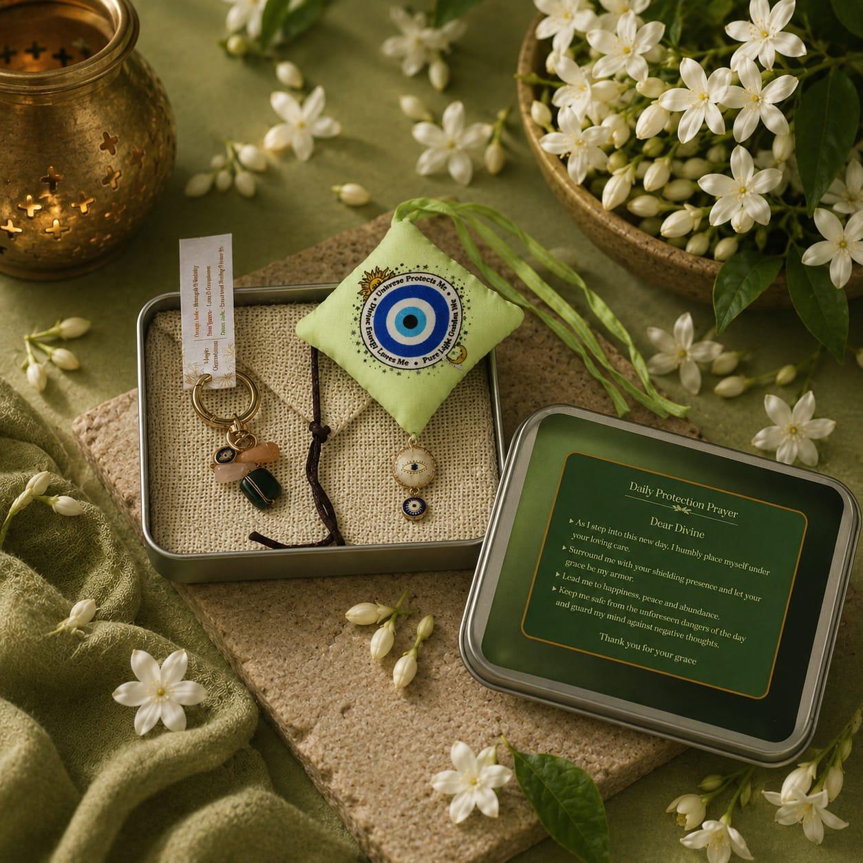 Ethereal Madurai Jasmine- Camphor Air Freshener & Gemstone Keyring
