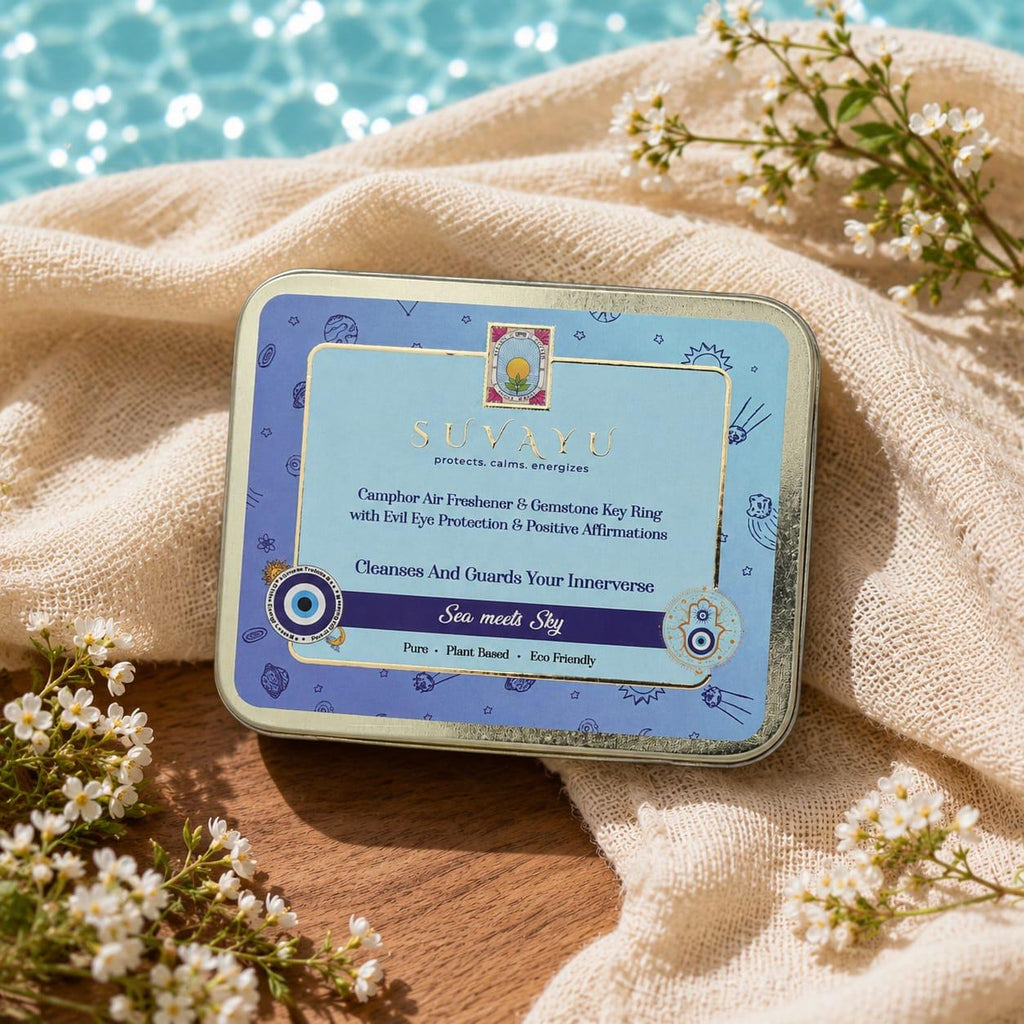 Sea Meets Sky - Camphor Fragrance Freshener & Gemstone Keyring